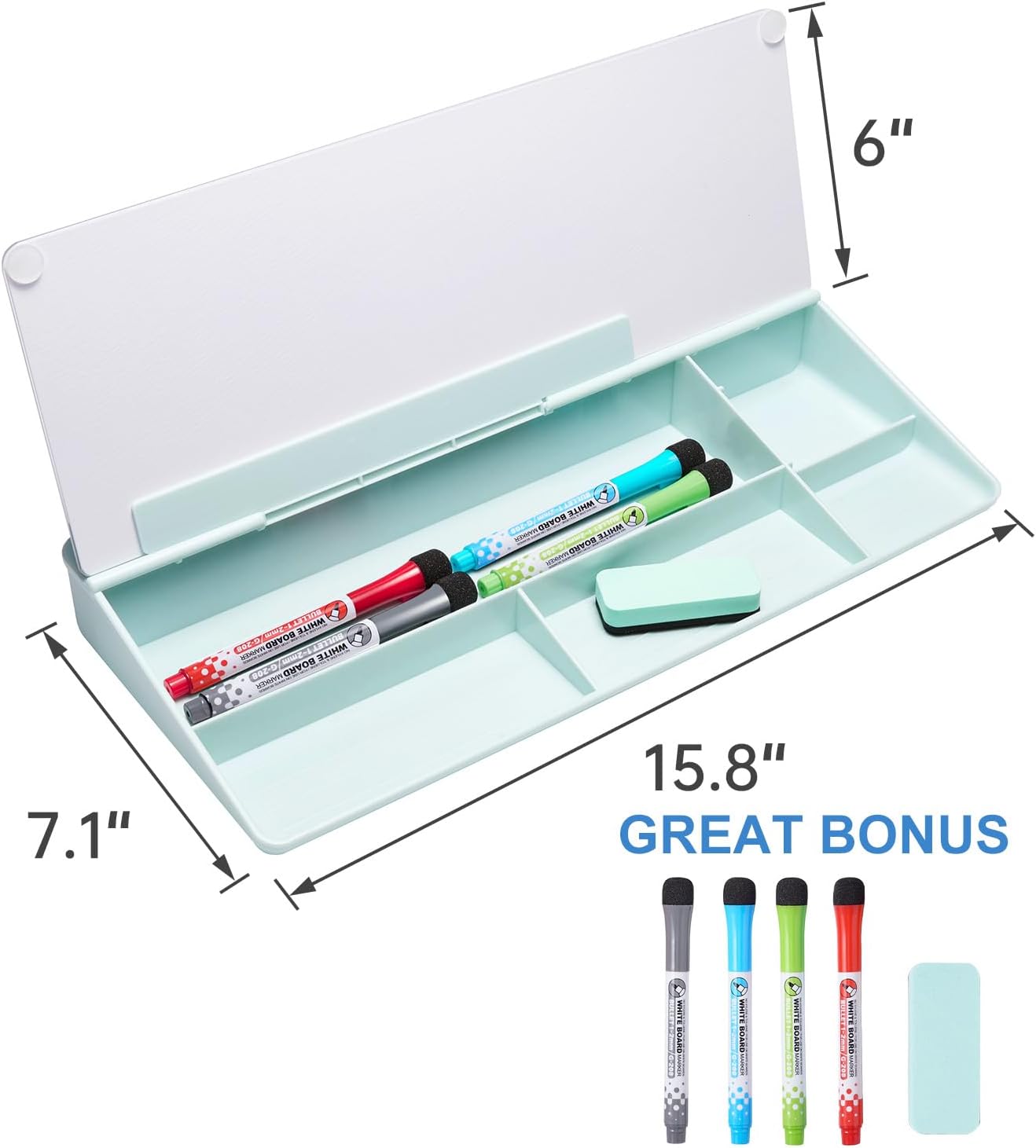 Computer Keyboard Stand White Board Surface Pad with Drawer, Green