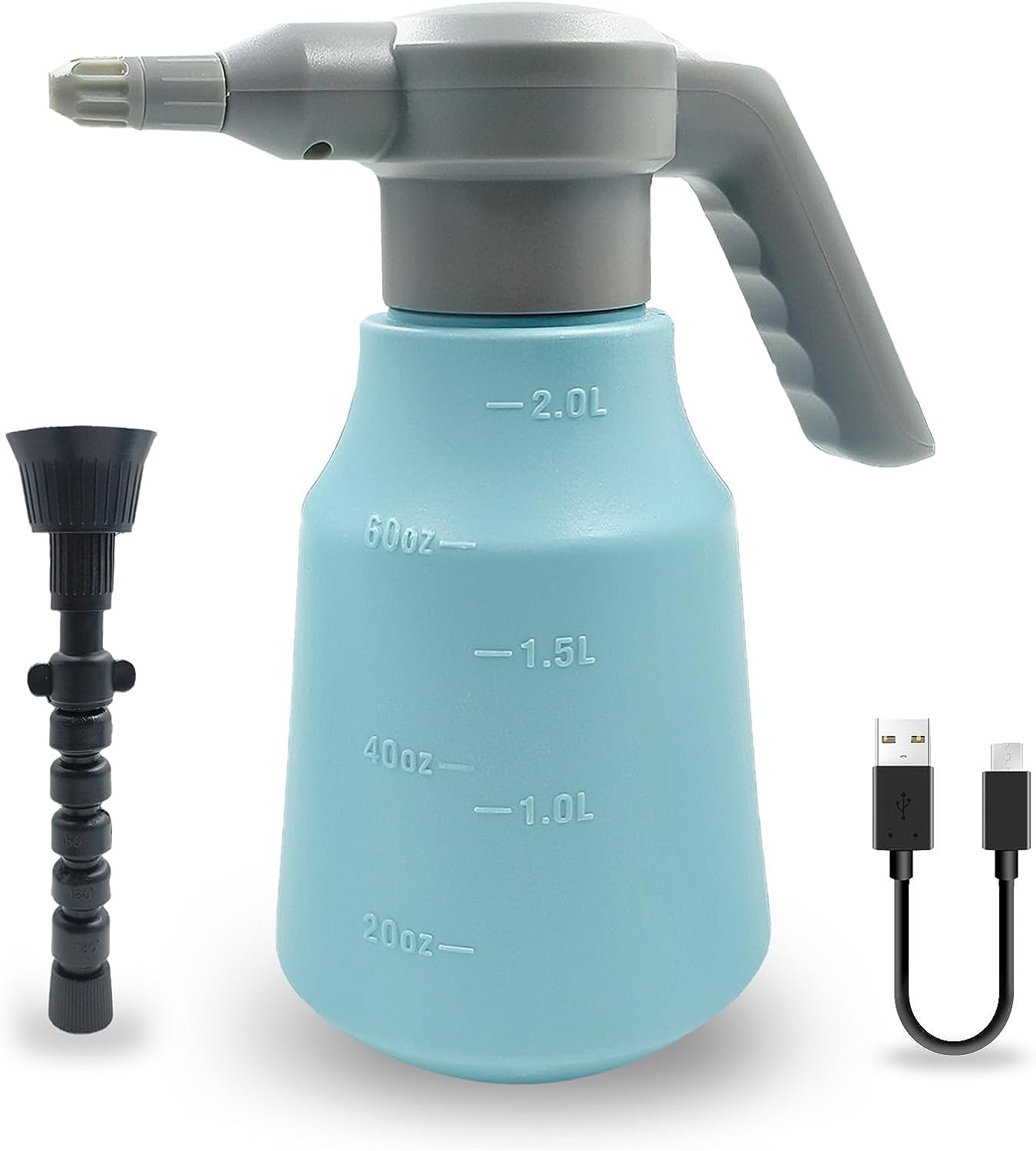 Electric Plant Spray Bottle with Adjustable Nozzle and Extended Wand, 0.5 Gallon