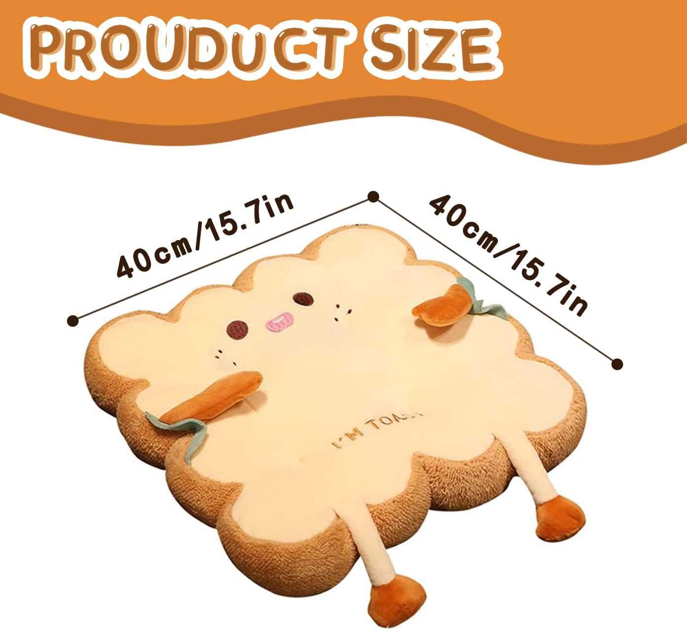 Plush Cushion Toast Bread Pillow Cushion with Cute Expression, Gifts Christmas Gifts Ideas