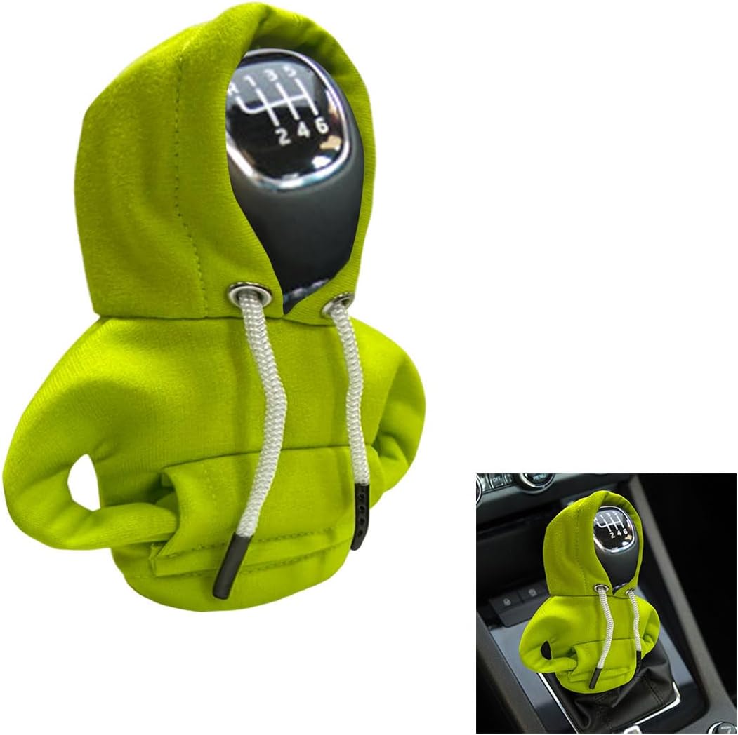 Car Shift Knob Car Gear Shift Cover Hoodie Decoration, Green