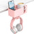 4 in 1 Desk Cup Holder - Clamp on Under Desk Headphone Hanger for Cup, Phone and Pen (Pink)