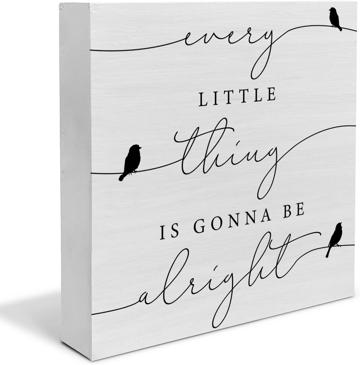 Every Little Thing is Gonna Be Alright Birds Wooden Box Sign Farmhouse Wood Box Sign