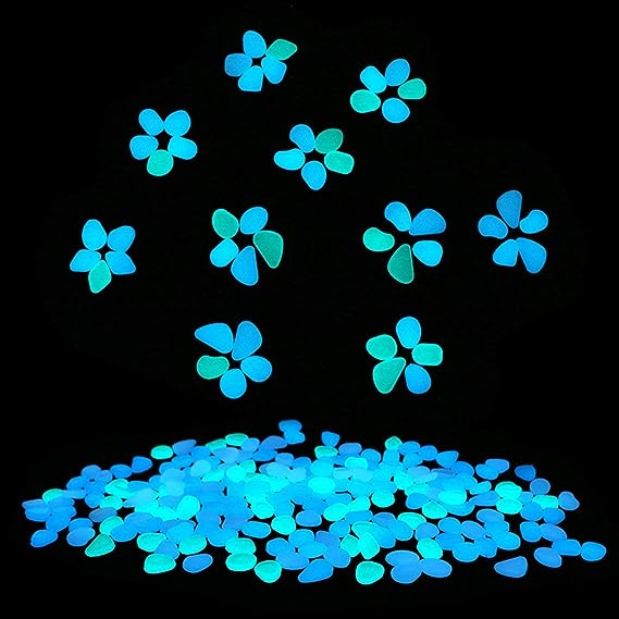 Glow in The Dark Garden Pebbles Stones Rocks  (200 PCS, Blue)