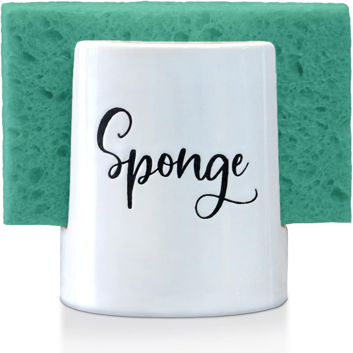 Sponge Ceramic Holder for Kitchen Sink, White