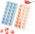 Silicone Ice Cube Mold 21 Holes Ice Cube Tray, Blue & Pink