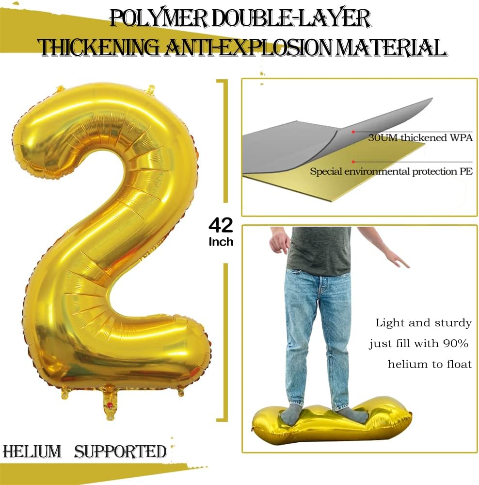 Giant 2024 Decorations: 42" Gold Foil Numbers