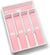 Plastic Silverware Organizer Tray for Drawer with Icons 5 Compartments, Pink