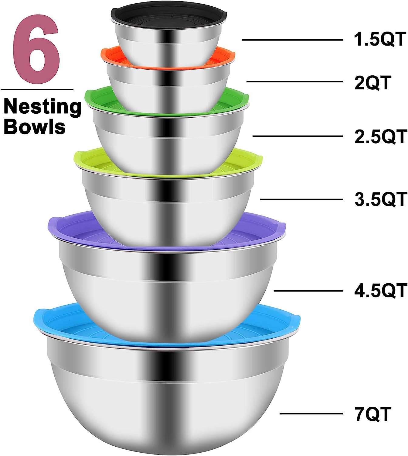 Mixing Bowls with Lid Set - 23 Pieces