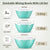 Plastic Mixing Bowls Set of 3 (3 Bowls and 3 Lids) with Sealing Lids, Aqua