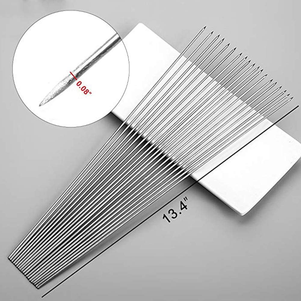 100 Pieces Skewers for Grilling Stainless Steel Skewers BBQ Needle Sticks