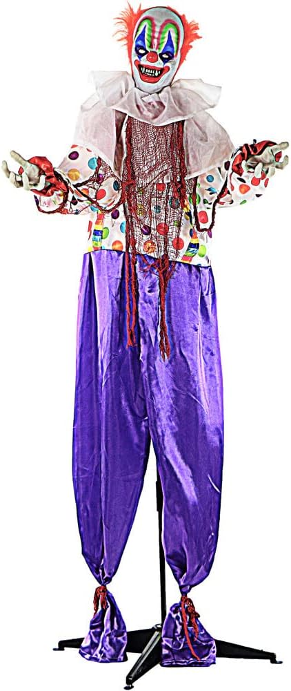 Animatronic Scary Talking Clown with Touch Activated Lights and Sounds, Battery Operated