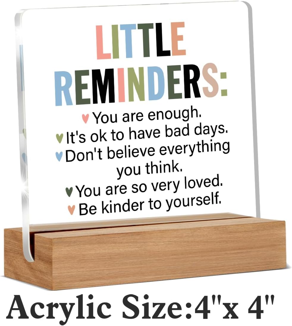 Acrylic Sign With Wooden Stand Inspirational Motivational Gifts for Office Desk Table Shelf