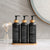 Shower Dispensers with Bamboo Pumps & Tray, Black