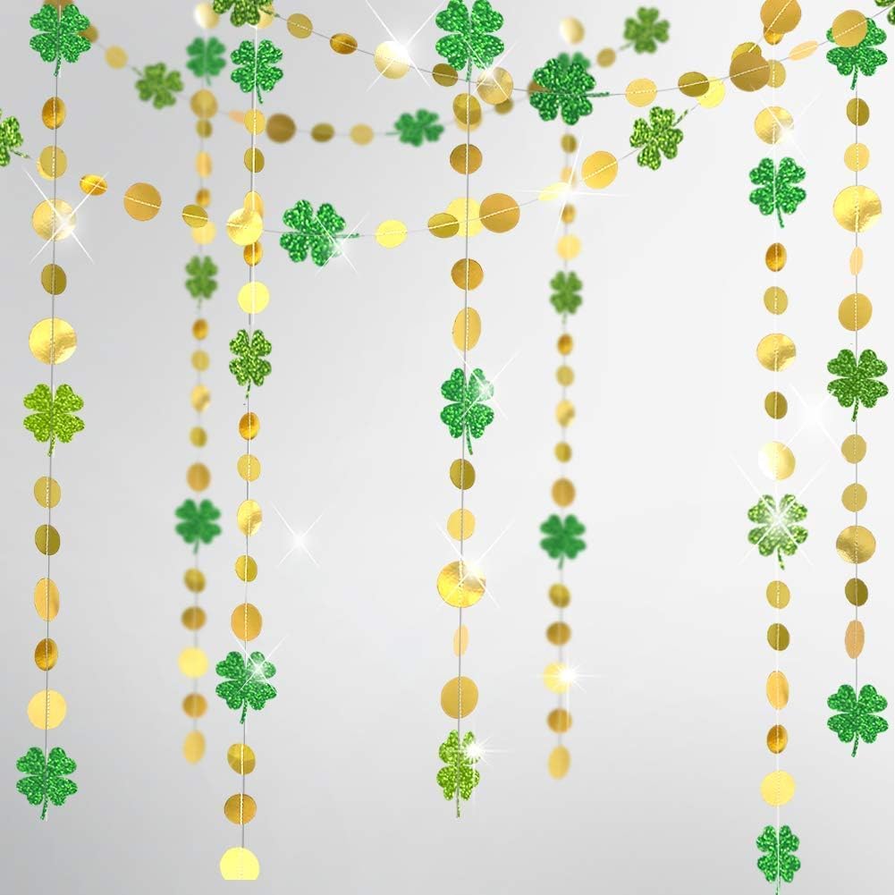 St Patrick's Day Garlands Hanging Banner Streamer Backdrop (4 Strings of 13FT Garland)