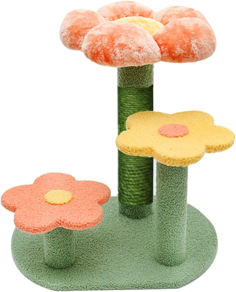 Flower Cat Tree with Scratching Post Pink for Small Indoor Cats