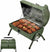 Portable Charcoal Grill - Adjustable Small BBQ Smoker for Outdoor Hiking Picnic - Green