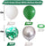 Green and White Balloons 12" with Green Confetti Metallic Silver Balloons, 60 Pieces