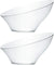 Plastic Angled Disposable Bowls Round. Pack of 4, Clear