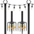 10FT Metal Poles Stand with Fork for Outdoor String Lights, 2 Pack for Outside Garden