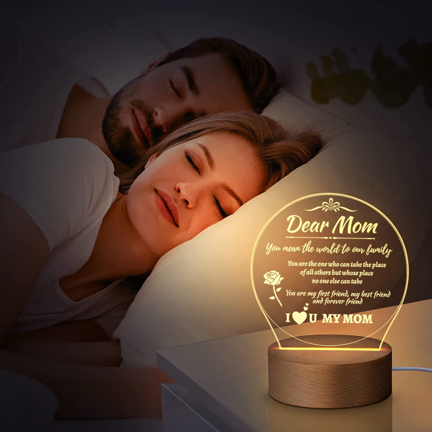 Gifts for Mothers Acrylic USB Low Power Night Lamps