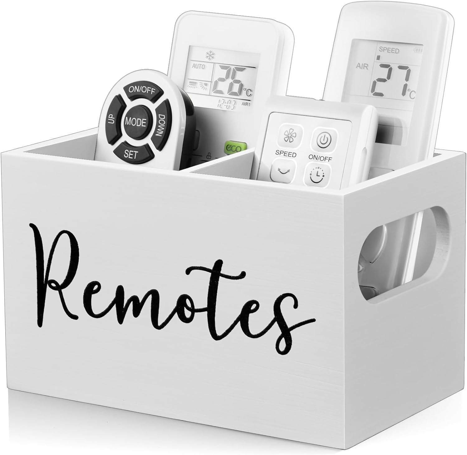 Remote Control Holder, TV Remote Caddy Remote Organizer, White