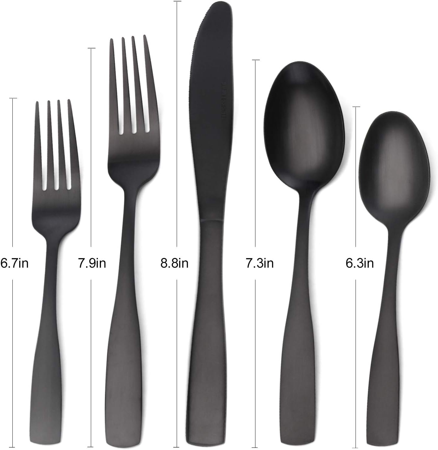 Silverware Set Finish 20-Piece Stainless Steel Flatware, Matte Black