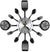 Kitchen Wall Clocks 16" with Spoons and Forks for Home Decor, Black