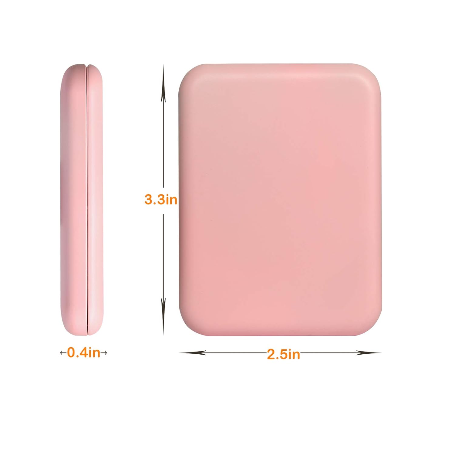 Pocket Mirror LED Compact Travel 2 Sided Makeup Mirror with Light, Pink