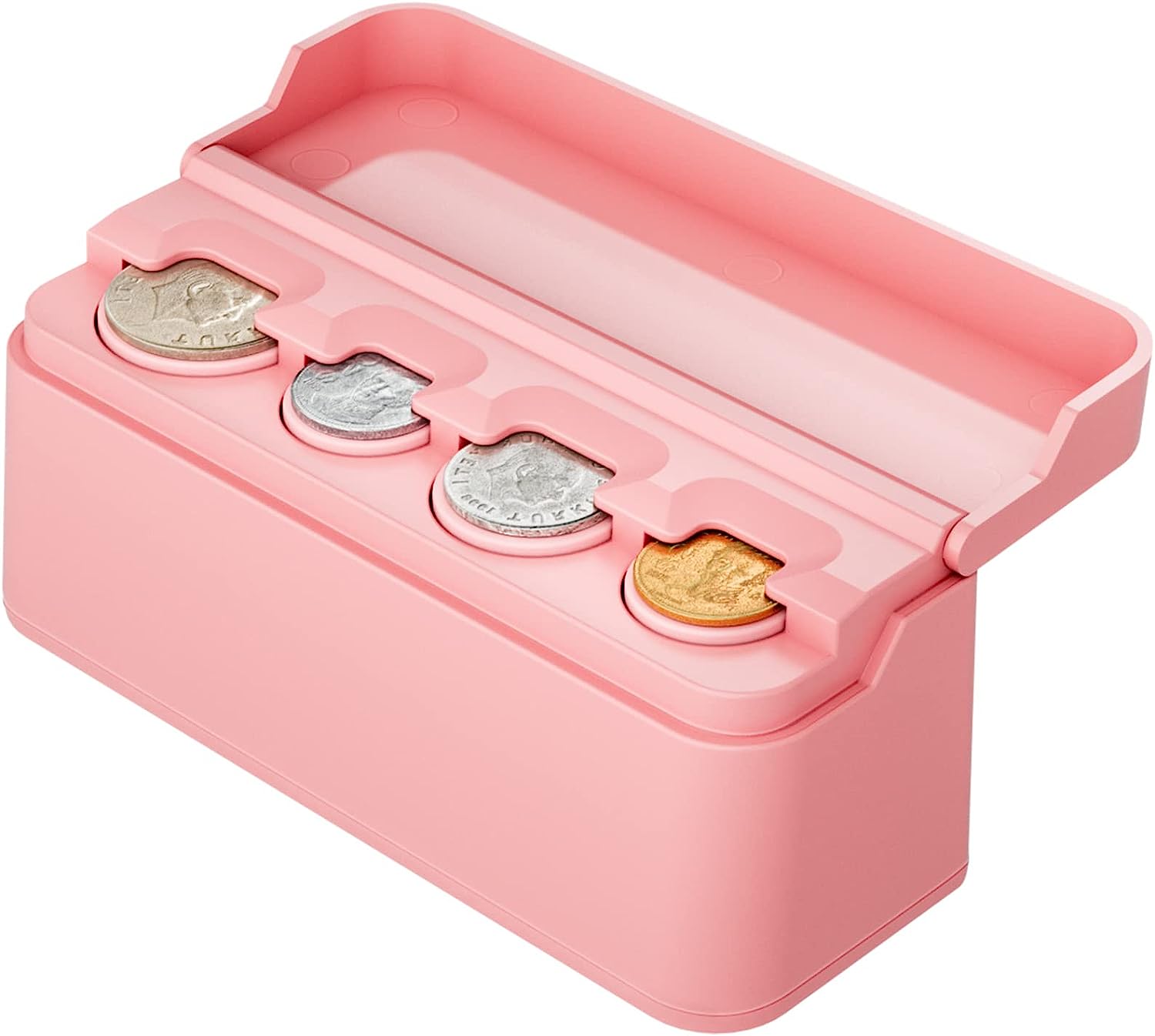 Coin Holder Dispenser Compatible with Most Car Trucks Accessories (Pink)