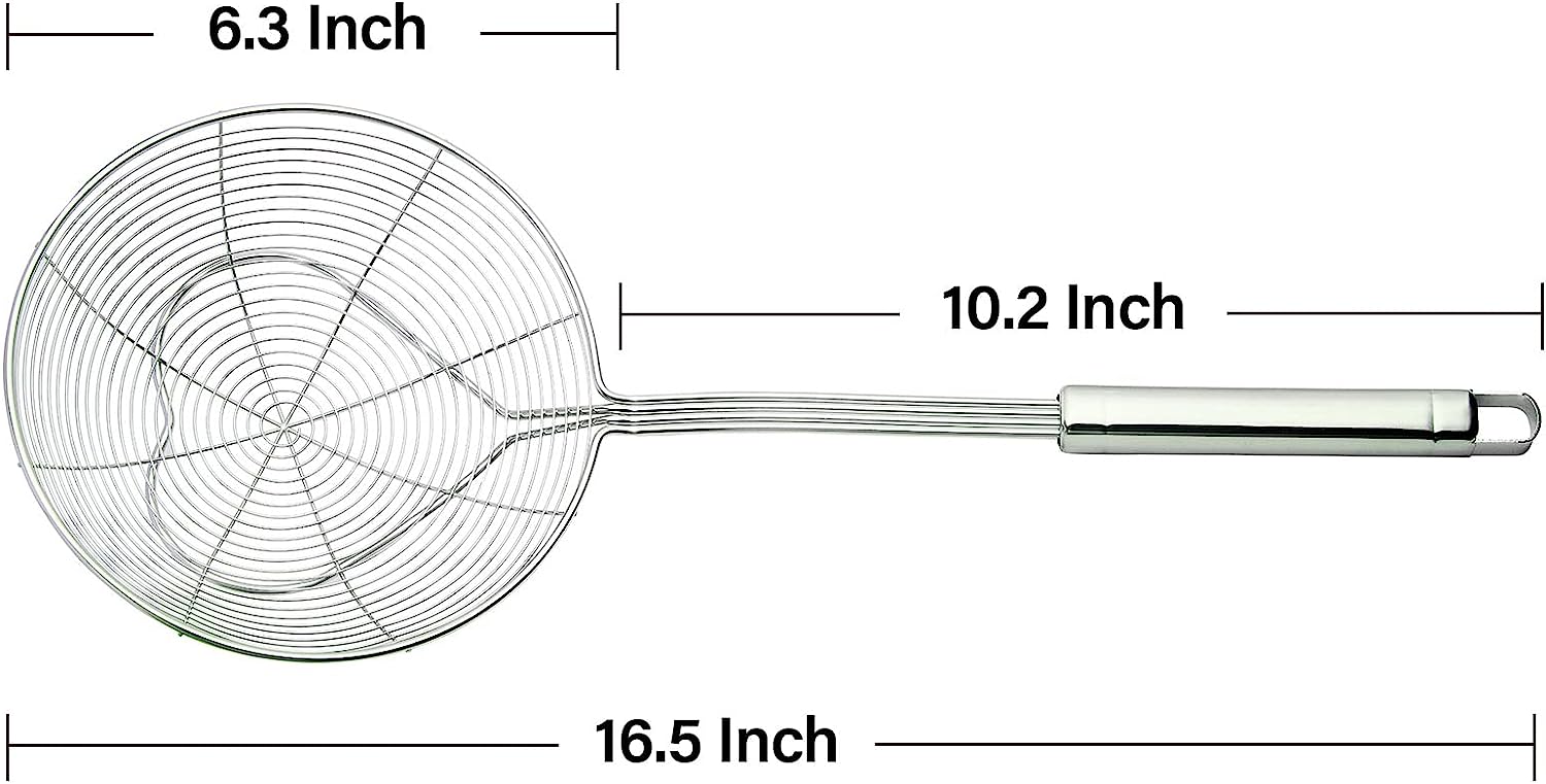 Spoon Strainer with Long Handle Stainless Steel (6.3")