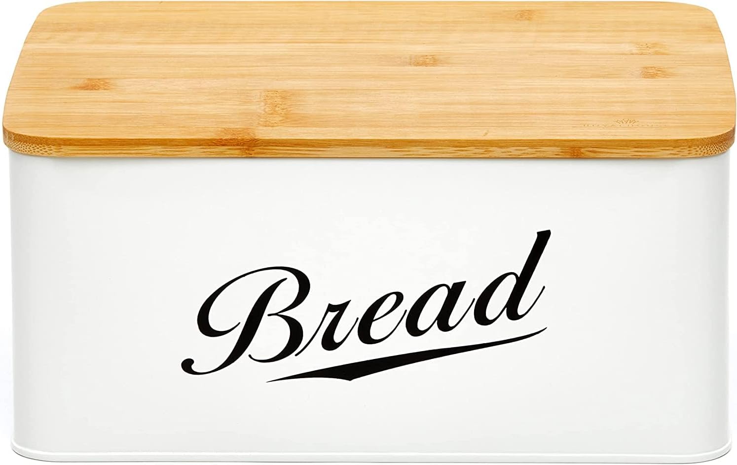 Bread Storage Metal Bread Box with Bamboo Cutting Board Lid for Kitchen Counter, Vintage Kitchen Decor Organizer