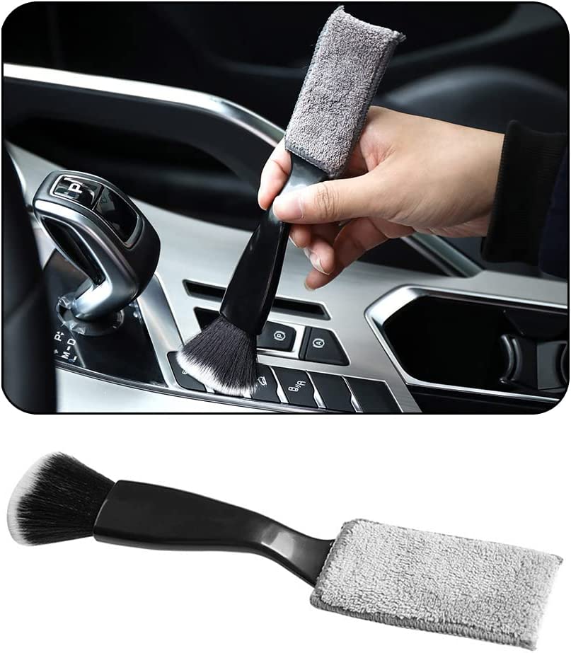 Brush Car Cleaning Clean Double-Head (Double Head-Black, 1 Pack)