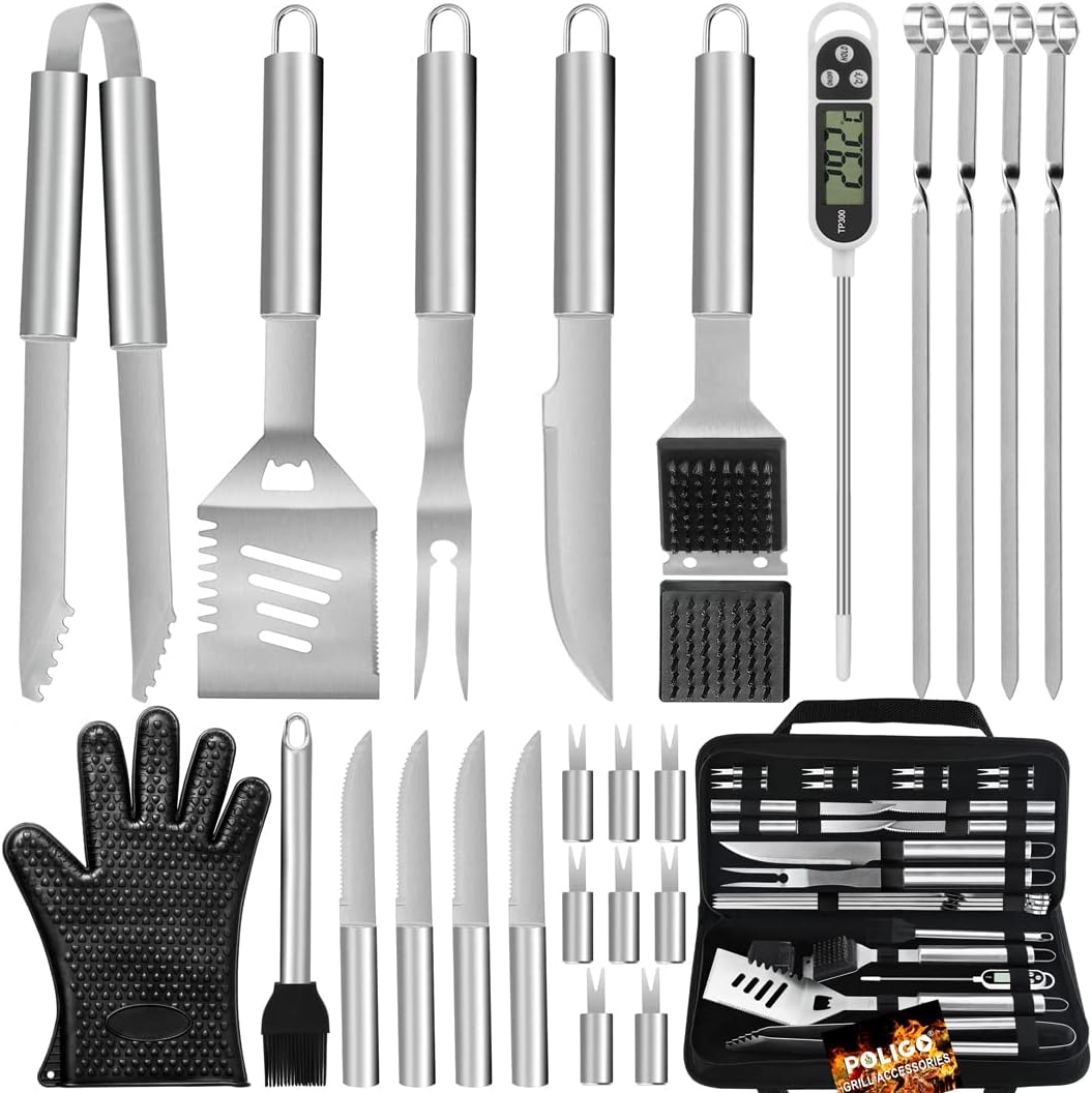 Outdoor  BBQ Accessories 26 PCS Utensils Set Stainless Steel BBQ Tools Grilling Tools Set