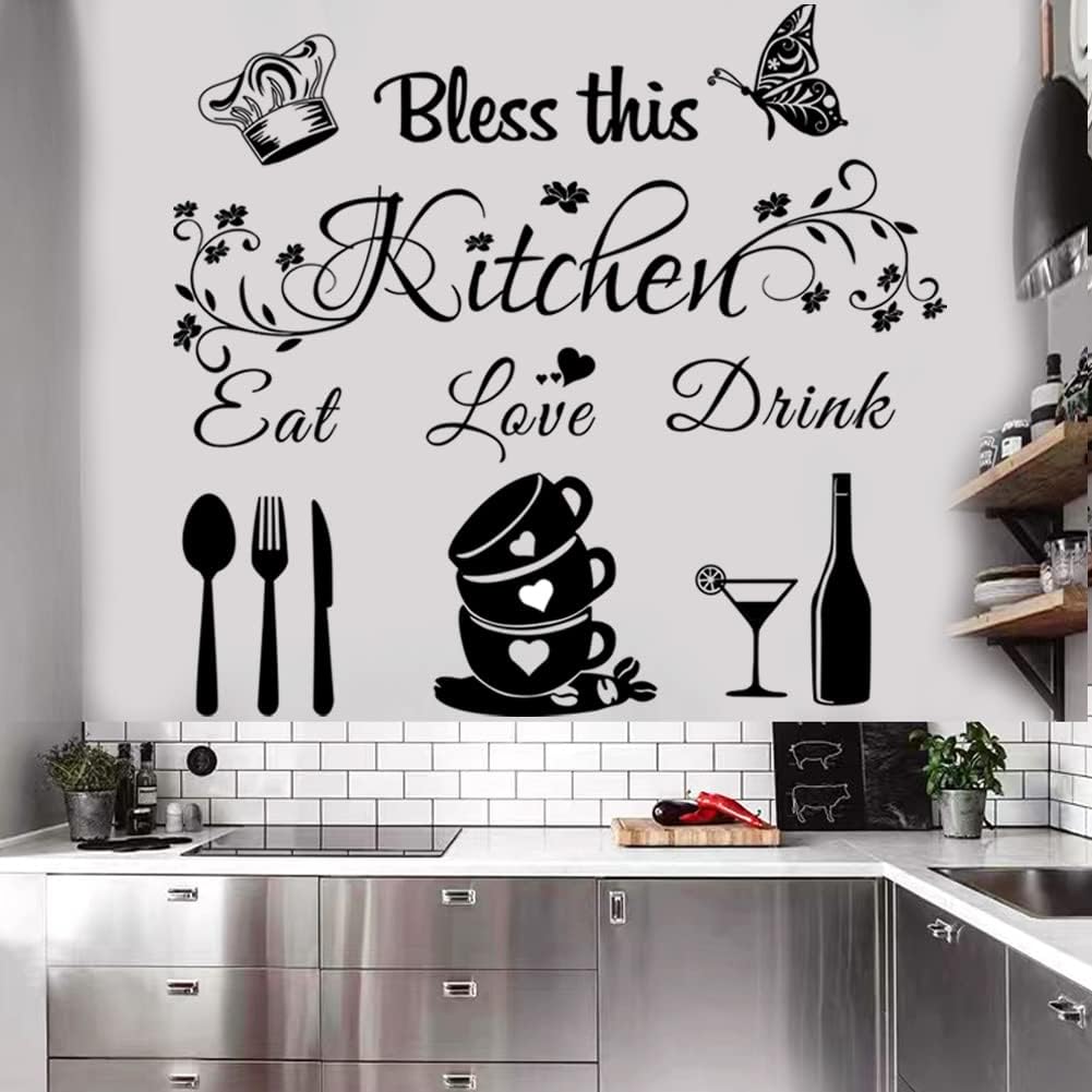 Kitchen Wall Decor Kitchen Wall Decals Dining Room Wall Quotes Bless this Kitchen