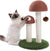 Cat Scratching Post with Natural Sisal Scratching Poles and Interactive Toy Ball for Kittens, Brown