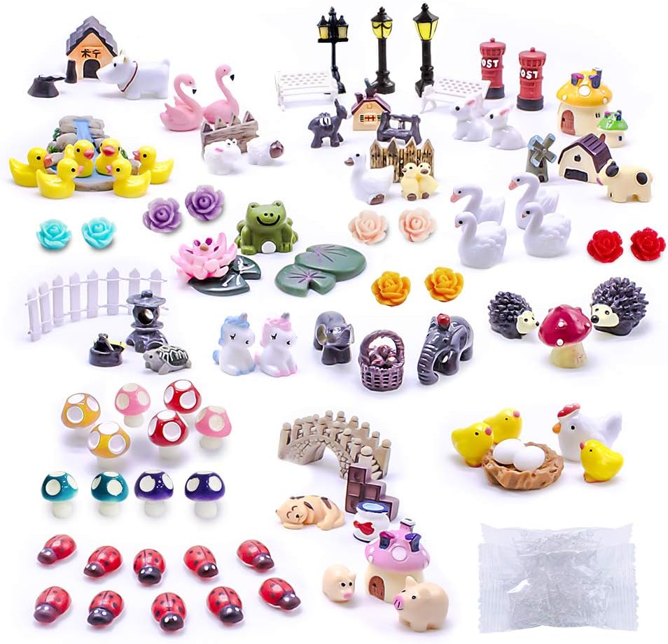 Fairy Garden Kit Accessories 100PCS Miniature Figurines