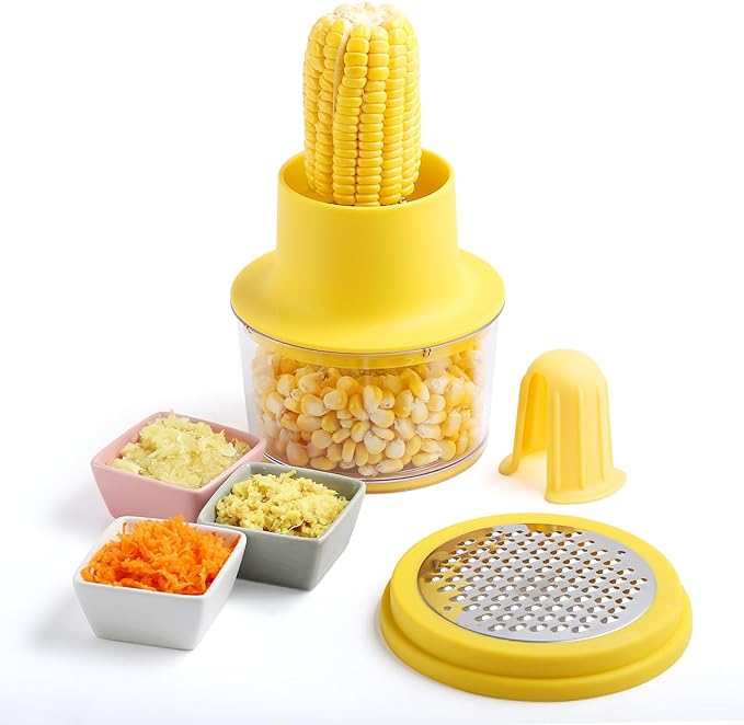 Corn Peeler Tool Corn Cutter & Remover with Built-In Cup Grater