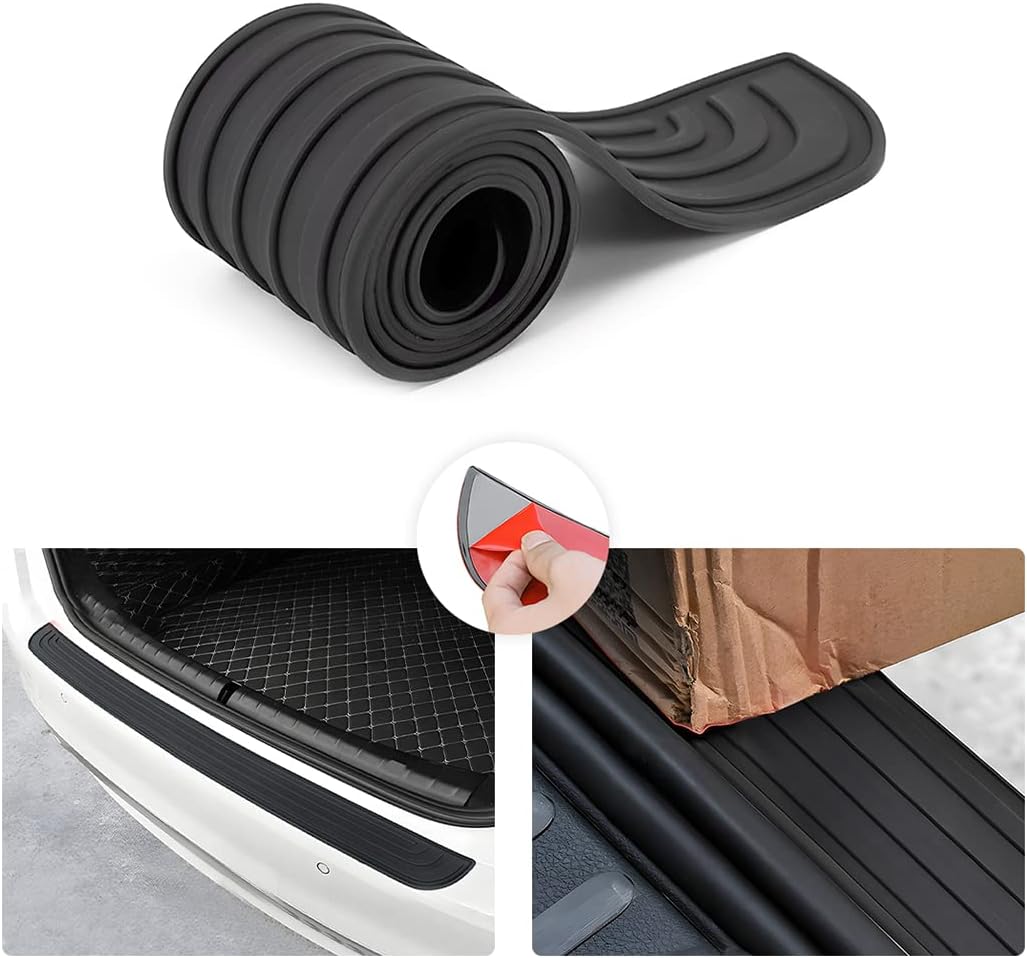 Car Rear Bumper Protector Guard Non-Slip Cover Car Accessories (Black / 35.4"x2.7")