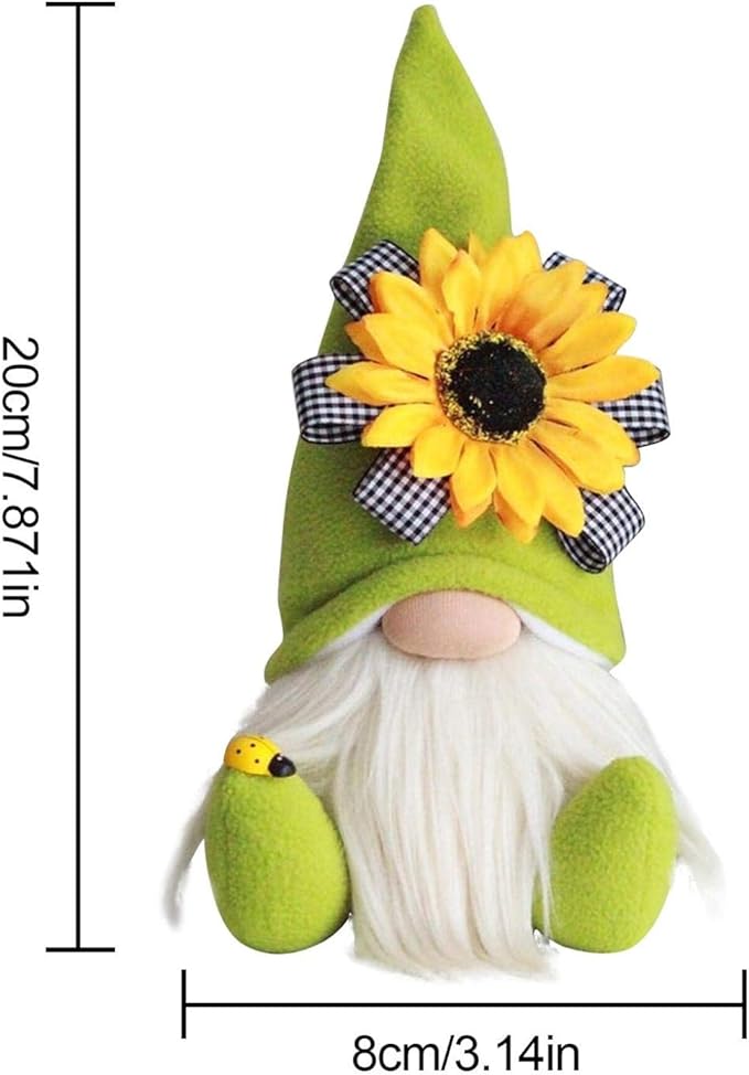 Bumble Bee Gnomes Plush Decor Sunflower Garden Gnome