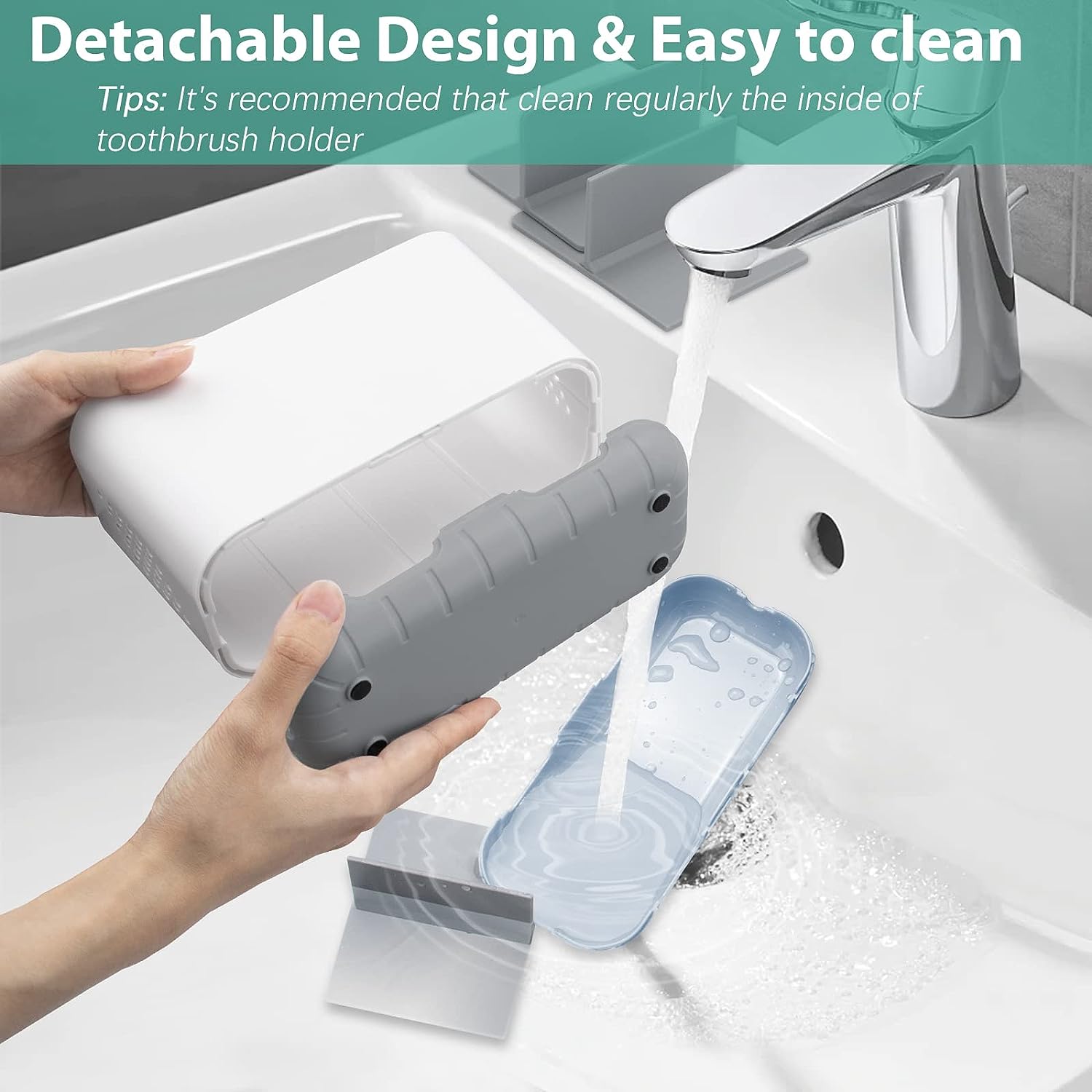 Toothpaste Caddy Organizer Holder Drainage for Bathroom Countertop with Adjustable Dividers