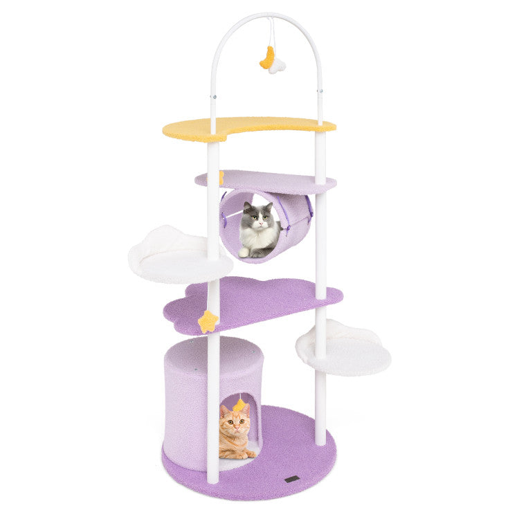 Large Cat Tower 62 Inches with Metal Frame and Jumping Platforms