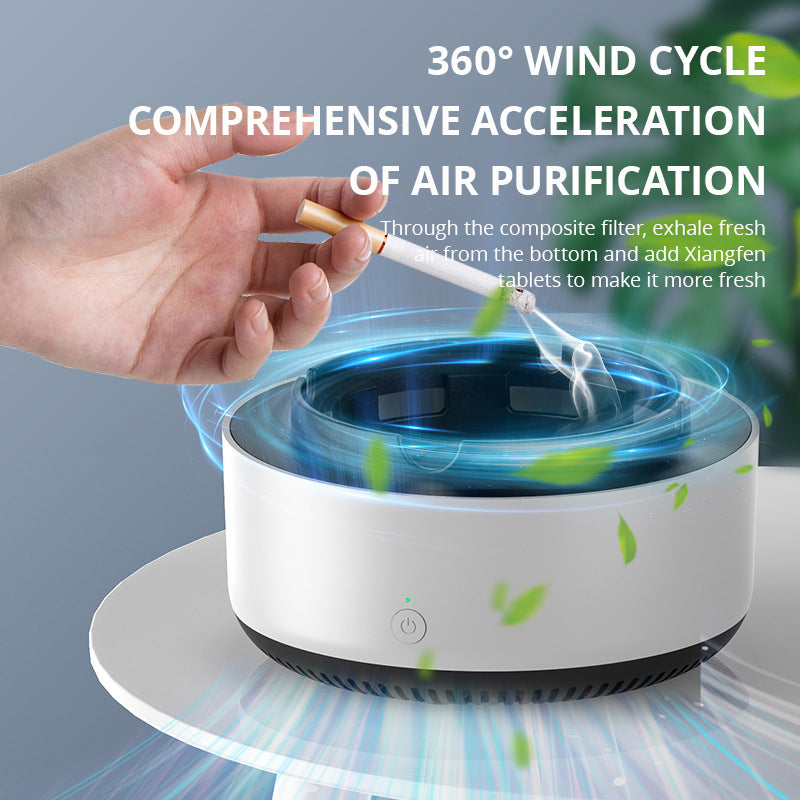 Household Anion Oxidation Purifier Small Self Suction Multi-Function Intelligent Passive Smoking Dust Removal Ashtray