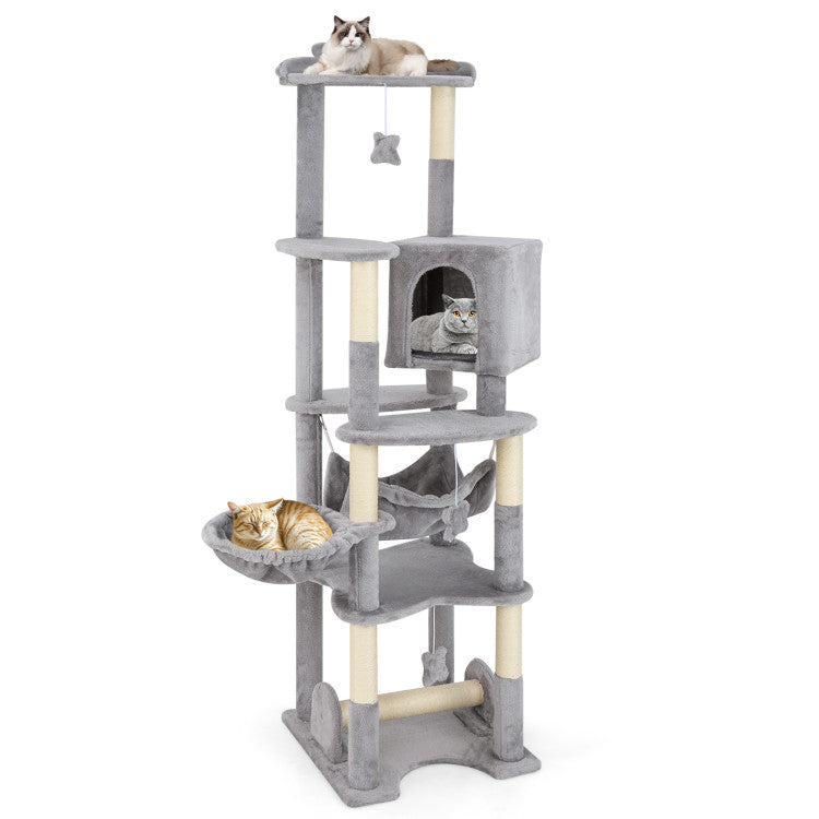 69&quot; Multi-Level Cat Tree with Top Perch Condo