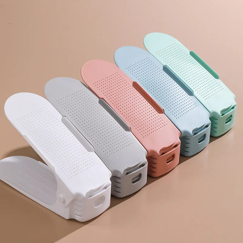 6PCS Durable Adjustable Shoe Organizer, White