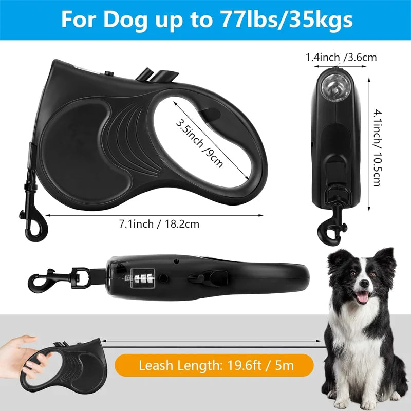 Automatic Retractable Dog Leash for Walking (Red)