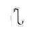 Z Back Cabinet Door Hook for Towel, Coat, and Clothes Hanger Organizer Rack (Black)