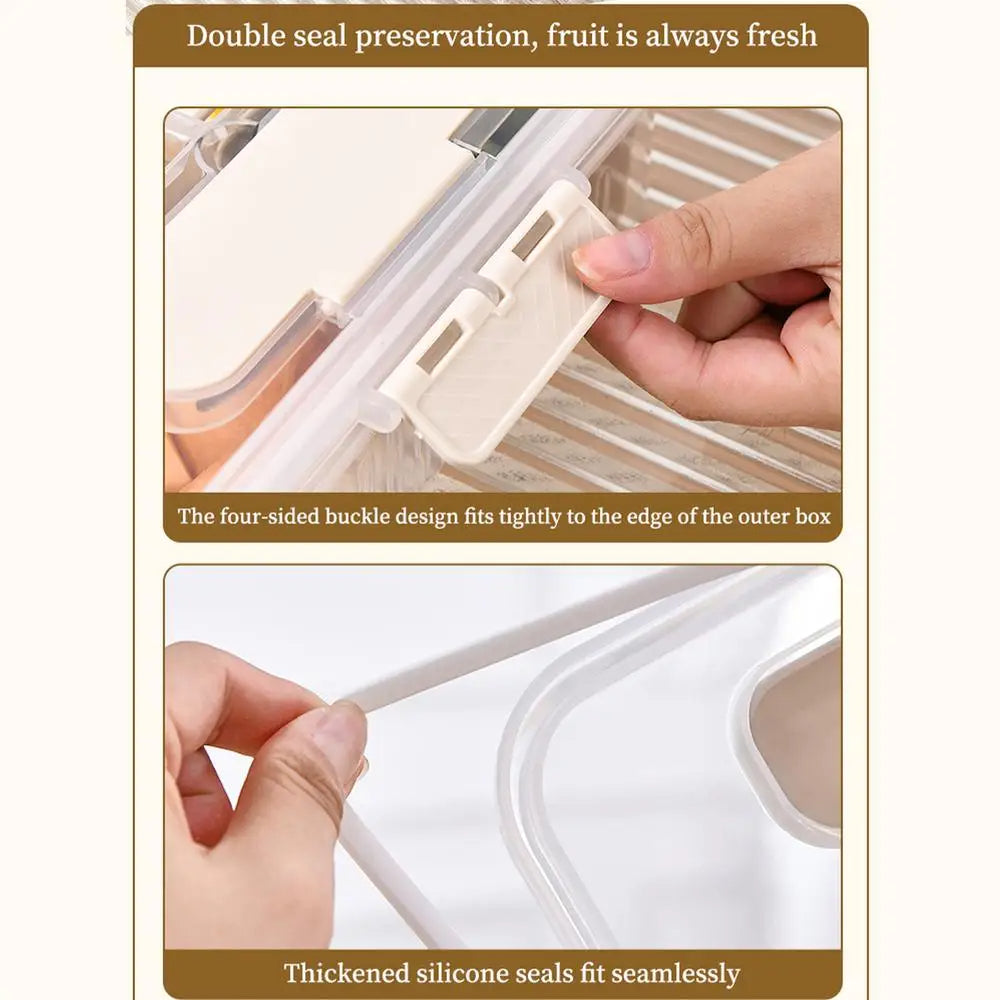 Lunch Box Snackle Container 8-Compartment Fruit Vegetable Tray with Fork