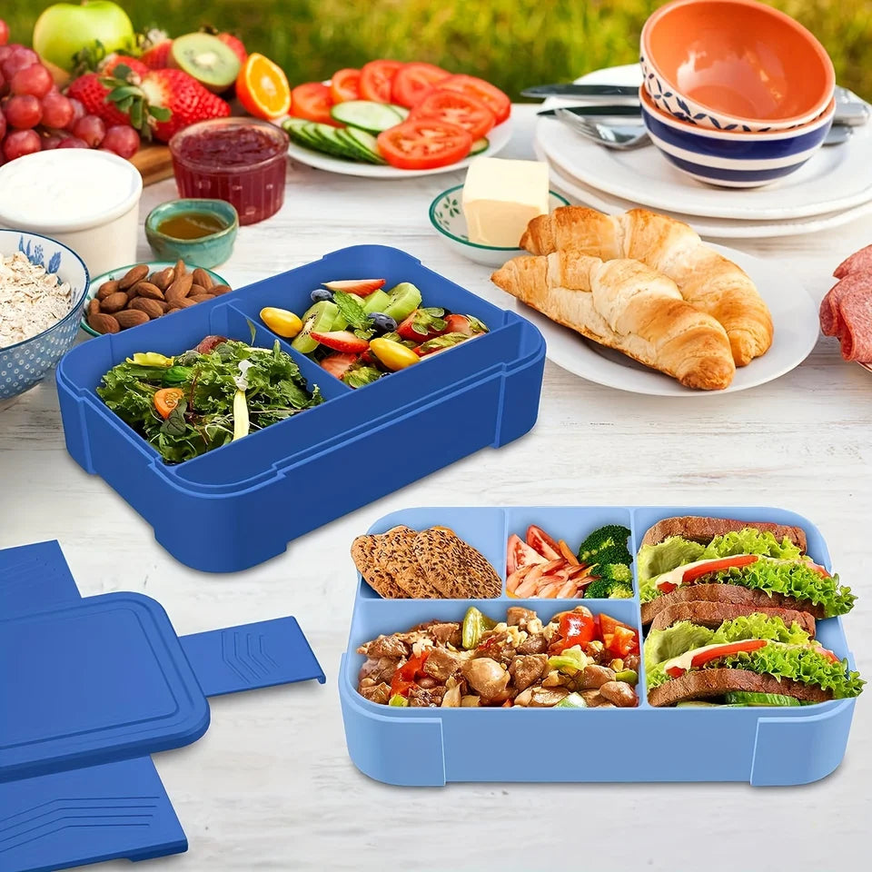 Lunch Box Organizer 2 Tier 6 Compartment Bento Container 52.41oz (Pink)