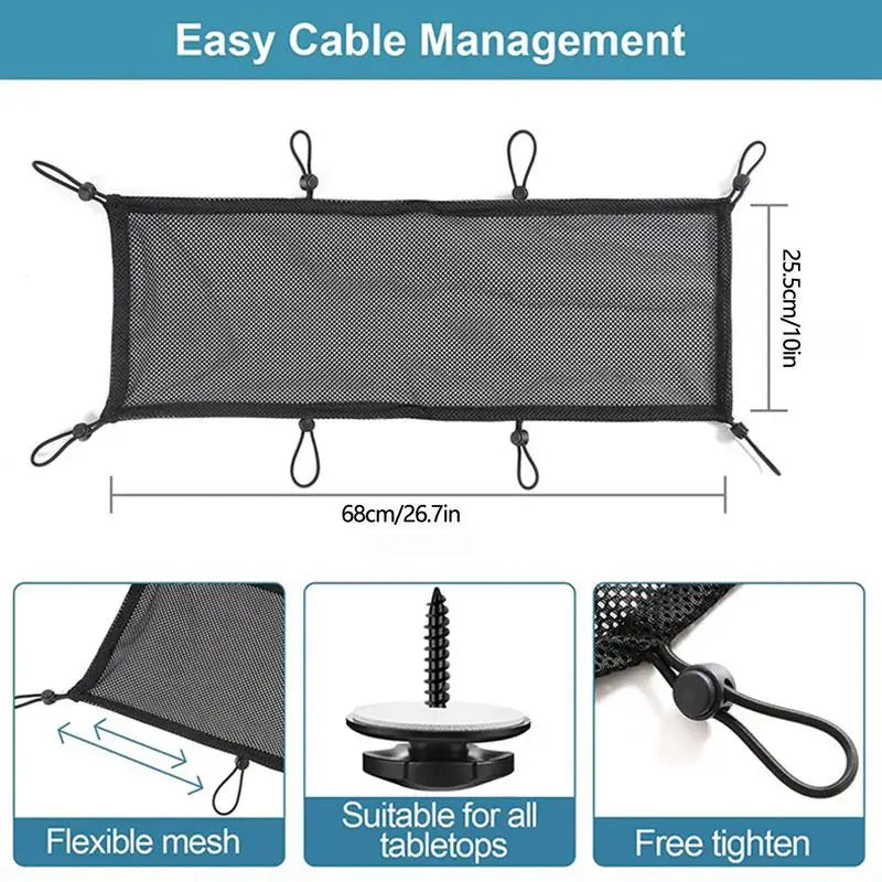 Under Desk Cable Management Net Mesh Durable Wire Organizers
