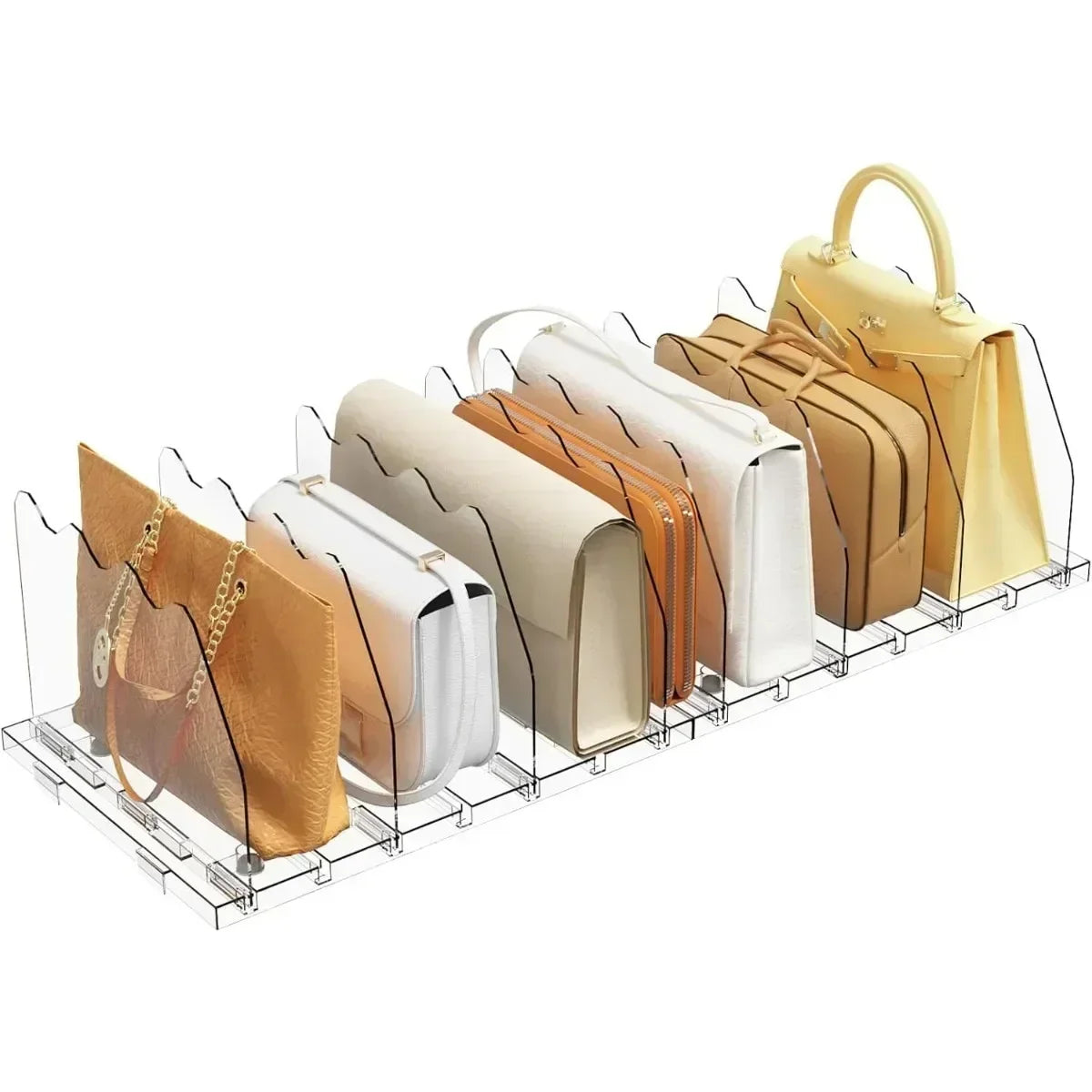 Adjustable Shelf Dividers for Closet Organization Handbag Separators Purse Organizer (Black)